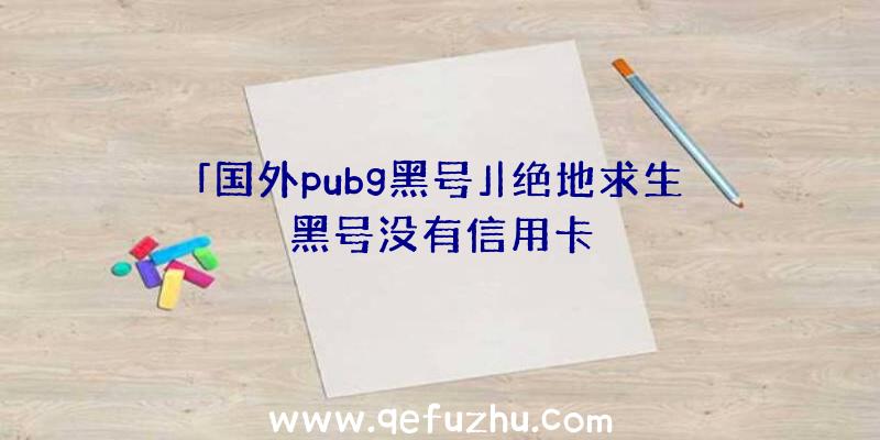 「国外pubg黑号」|绝地求生黑号没有信用卡